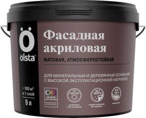 Матовая краска Olsta Фасадная акриловая Матовая краска Olsta Фасадная акриловая